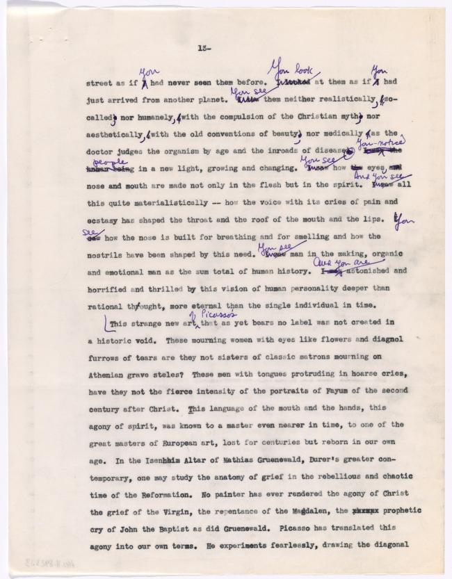 Texto de la conferencia «Picasso's last period»