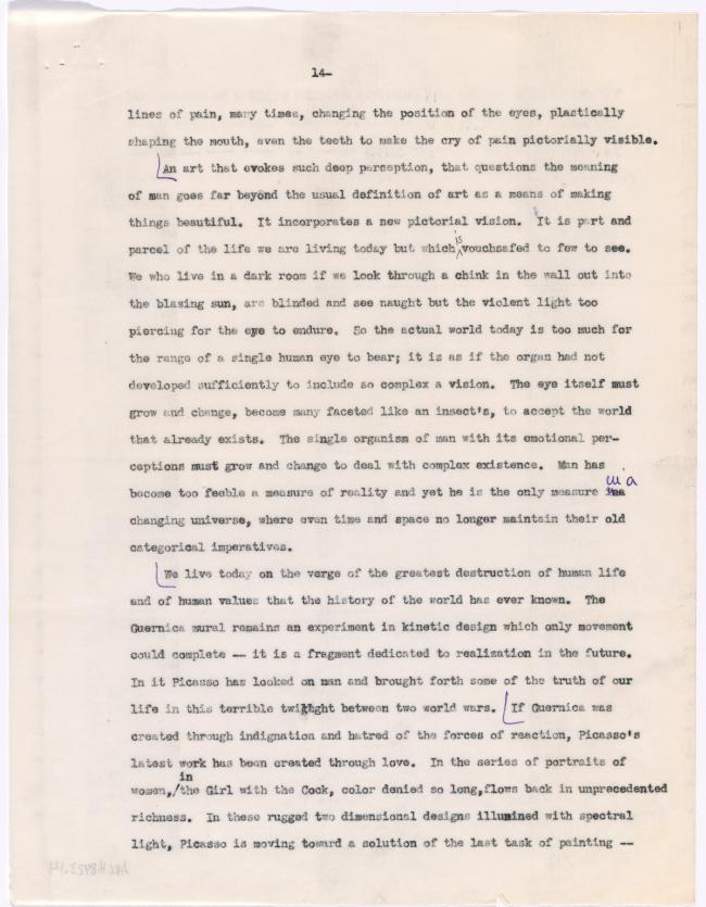 Texto de la conferencia «Picasso's last period»