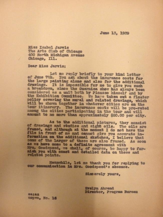 EN Carta de Evelyn Ahrend a Isabel Jarvis