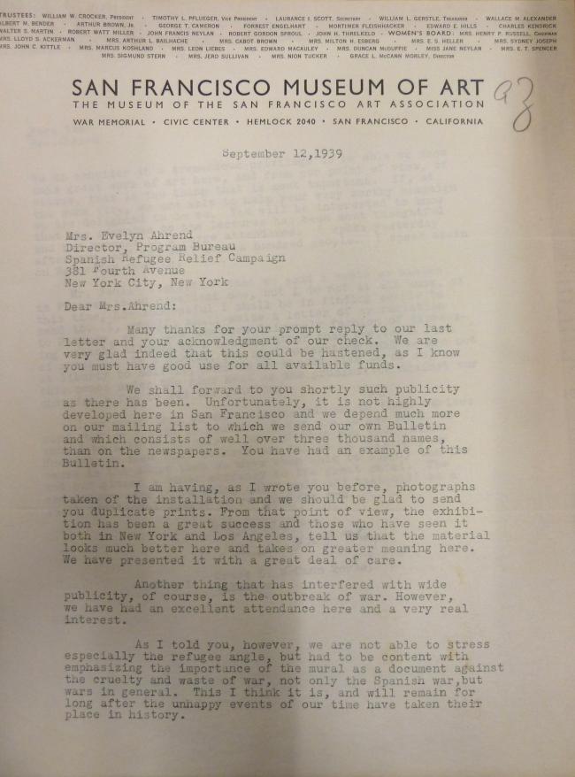 Carta de Grace L. McCann Morley a Evelyn Ahrend