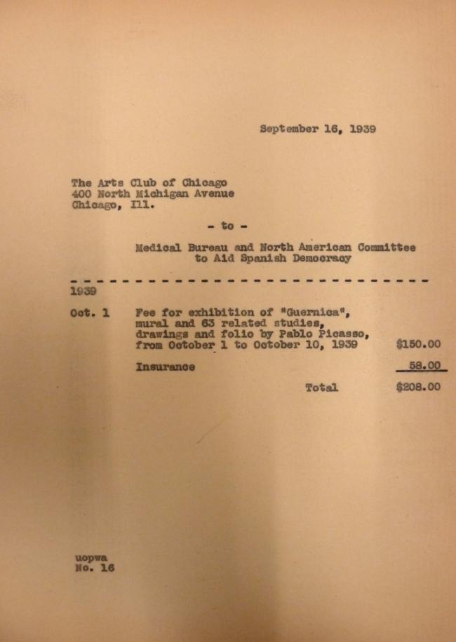EN Factura de la exposición Picasso's Guernica