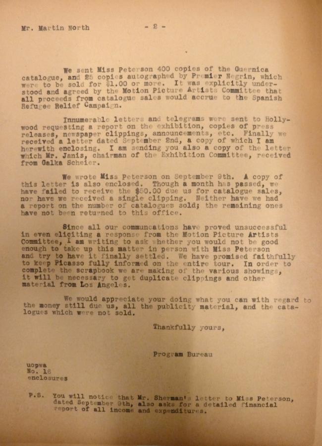 Carta de Evelyn Ahrend a Martin North