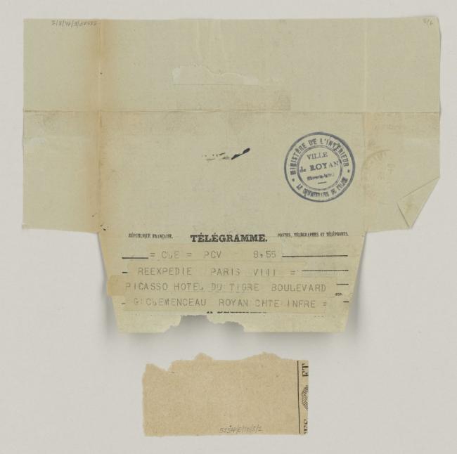 Telegrama de Charles Goodspeed a Pablo Picasso