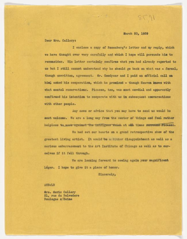 Correspondencia entre la Spanish Refugee Relief Campaign y Alfred H. Barr Jr.