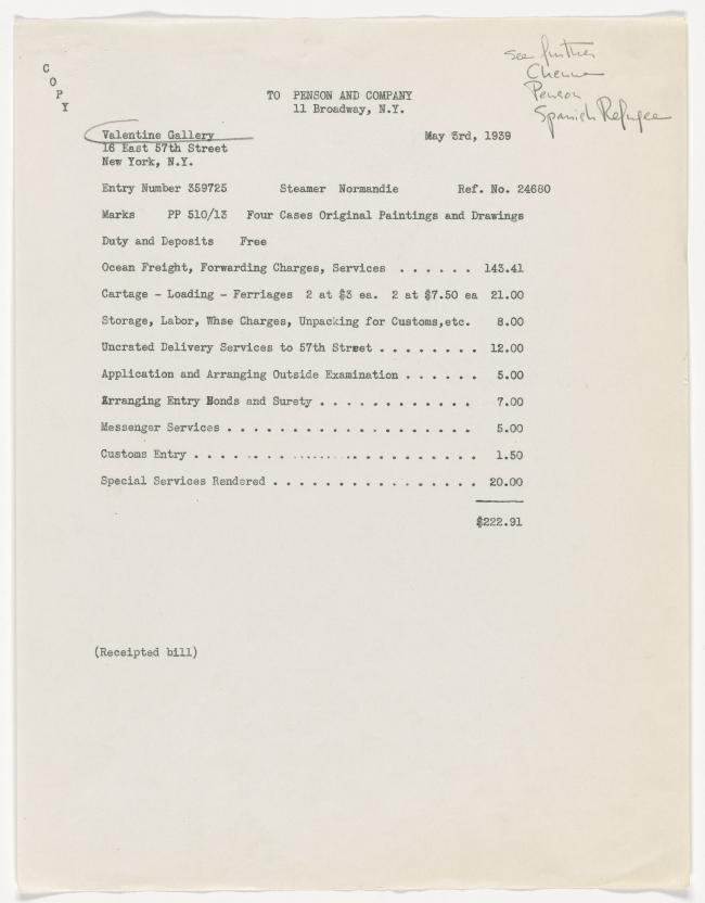 Correspondencia entre la Spanish Refugee Relief Campaign y Alfred H. Barr Jr.