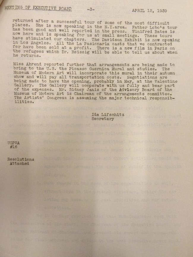 Actas de reunión del Medical Bureau and North American Committee