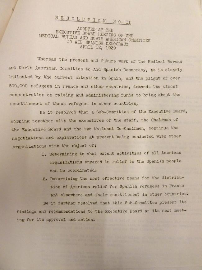 Actas de reunión del Medical Bureau and North American Committee