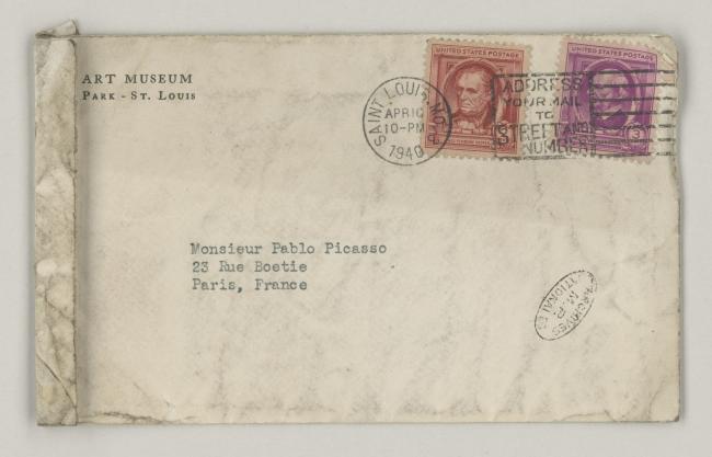 Carta de James B. Musick a Pablo Picasso del 16 de abril de 1940