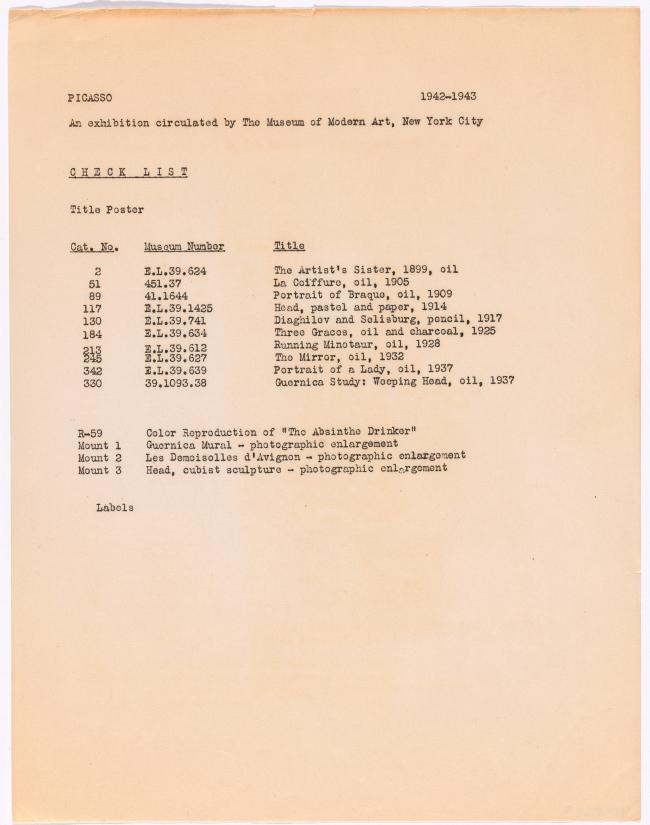 Listado de obras de Picasso: Epochs in His Art