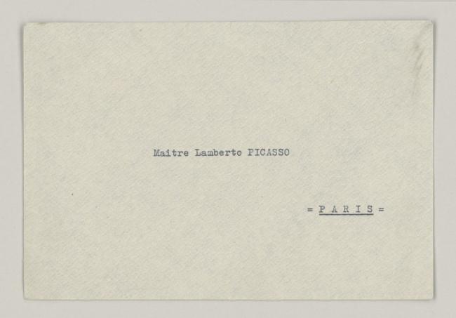 Claude Jaeger's letter to Pablo Picasso with an enclosed letter from Celeste Negarville