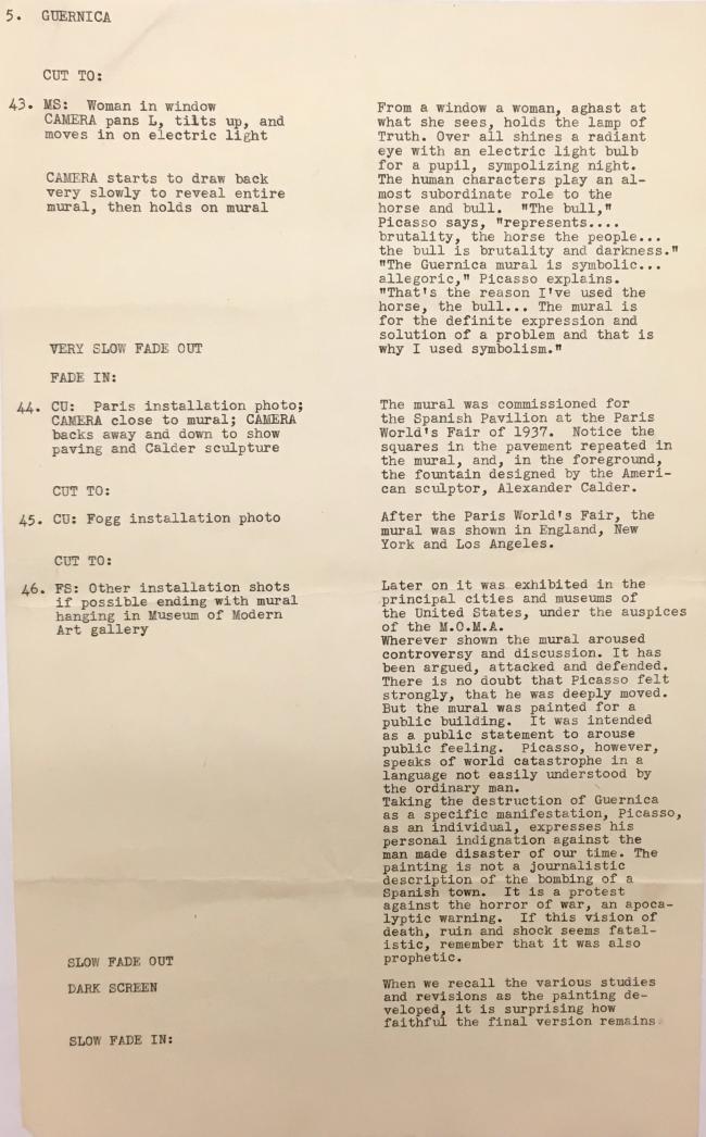 Guion de la película Guernica de Robert Flaherty