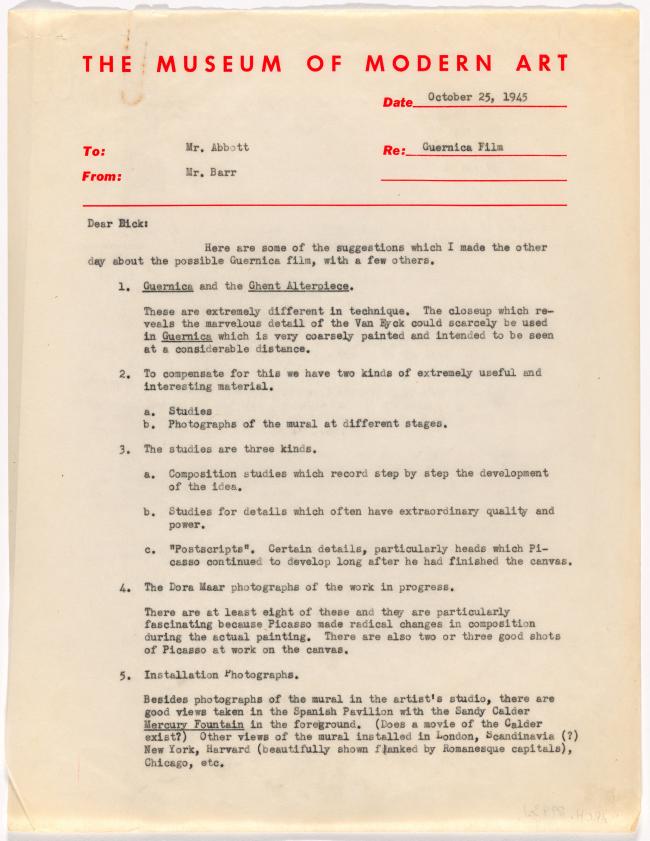 Carta de Alfred H. Barr Jr. a John E. (Dick) Abbott