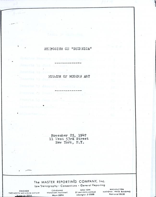 Actas del «Symposium on Guernica»