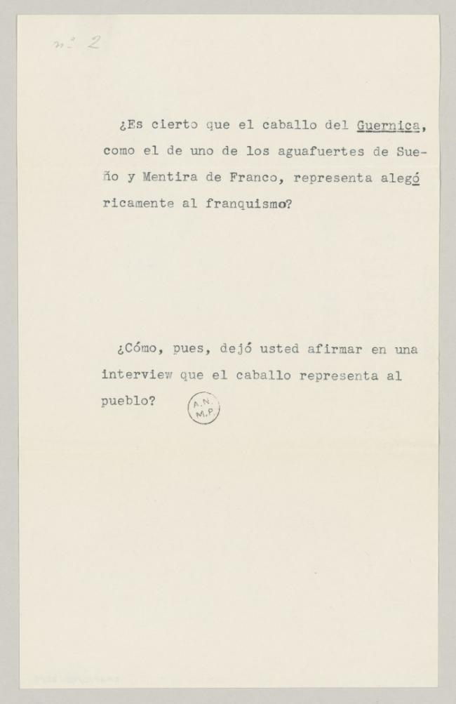 Carta de Juan Larrea a Pablo Picasso del 6 de septiembre de 1947