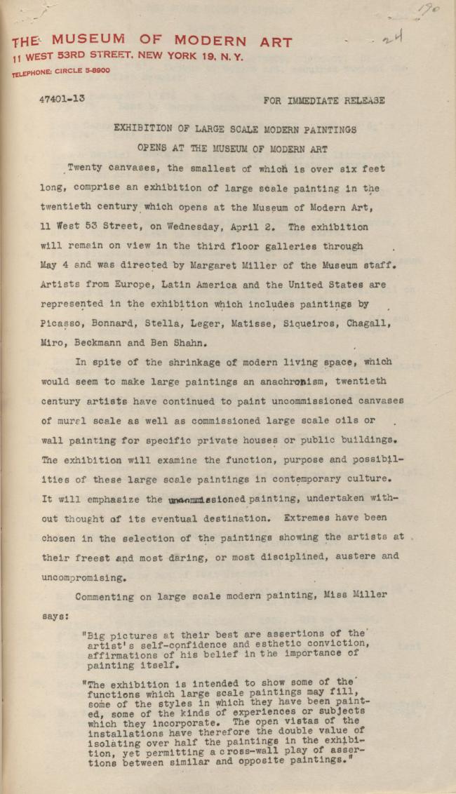 Se inaugura exposición de pintura moderna de gran formato en el Museum of Modern Art de Nueva York