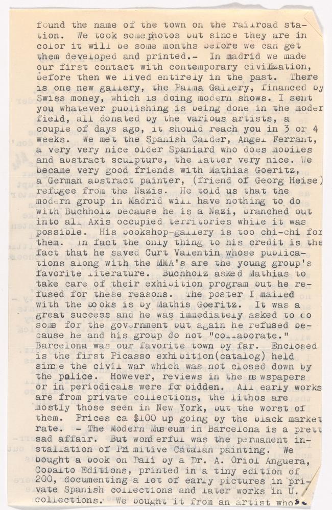 Carta de Mimi Levitt a Alfred H. Barr Jr.