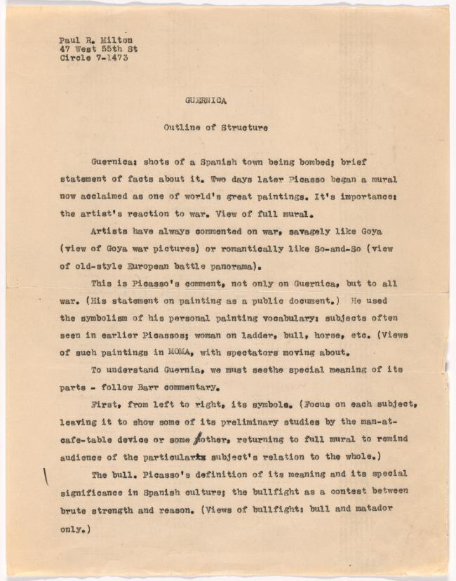Escaleta de la película Guernica, de Robert Flaherty