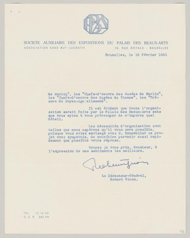 Carta de Robert Giron a Pablo Picasso