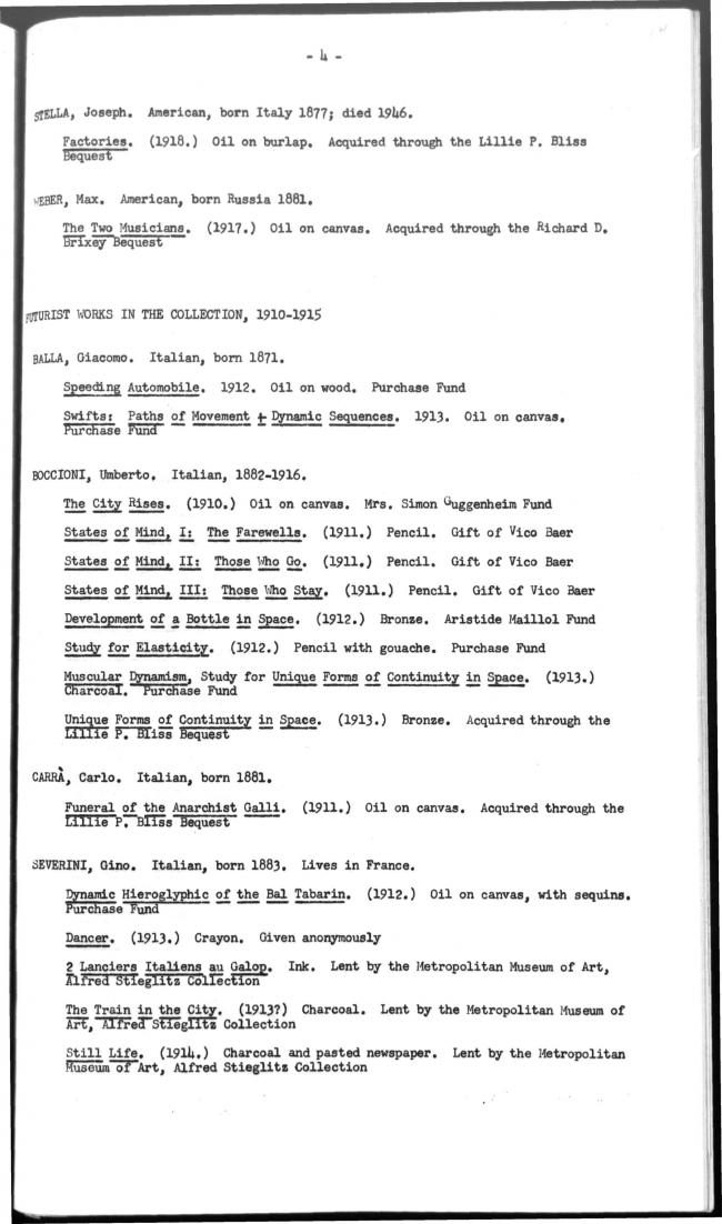 Press dossier on various exhibitions held at the Museum of Modern Art, New York