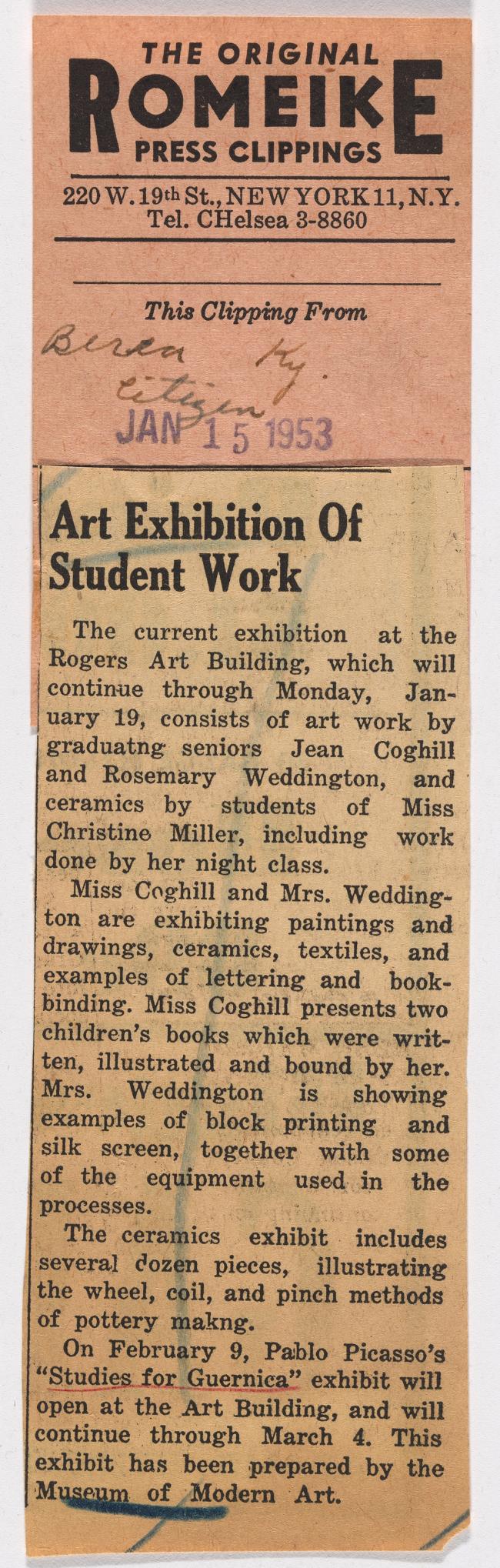 Exposición artística del trabajo estudiantil