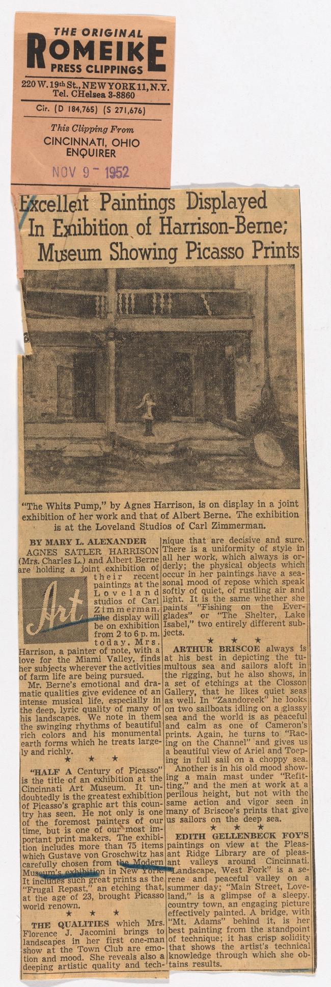 Reseña de la exposición Half a century of Picasso en Cincinnati