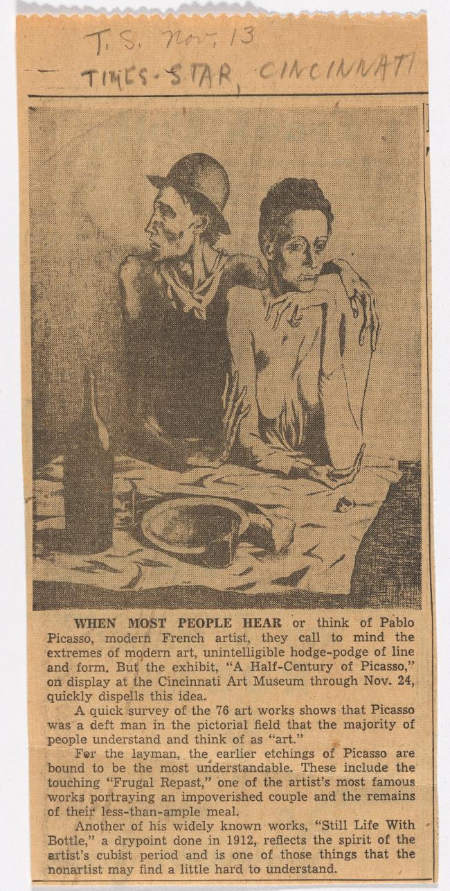 Reseña sobre la exposición A Half-Century of Picasso