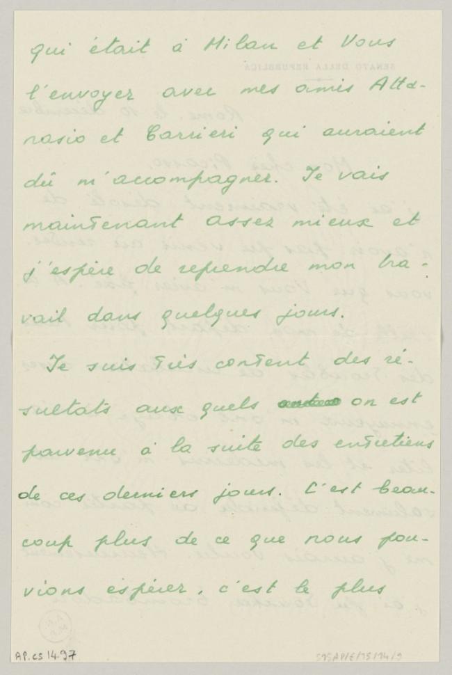Eugenio Reale's letter to Pablo Picasso, dated 10 December 1952