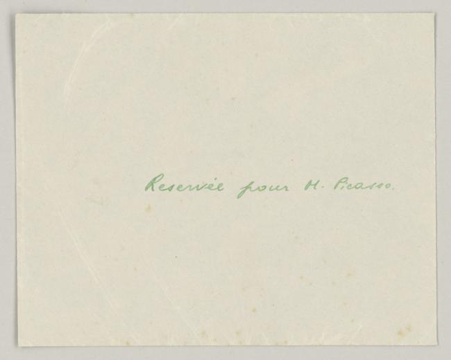 Eugenio Reale's letter to Pablo Picasso, dated 10 December 1952