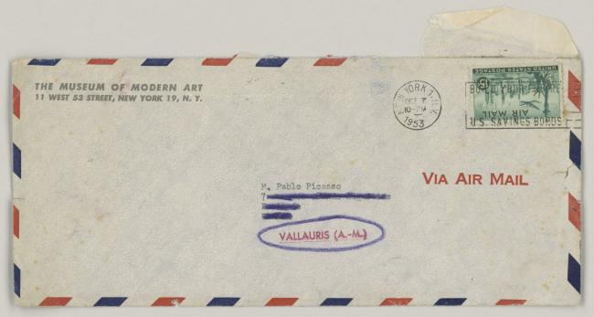 A letter from Letitia T. Howe to Pablo Picasso