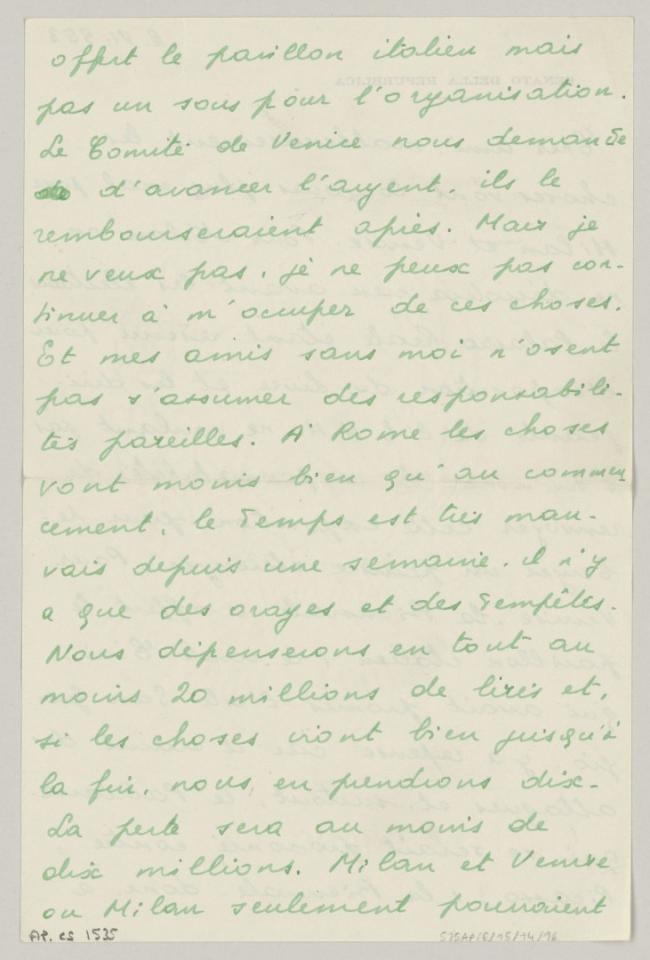 Carta de Eugenio Reale a Daniel-Henry Kahnweiler