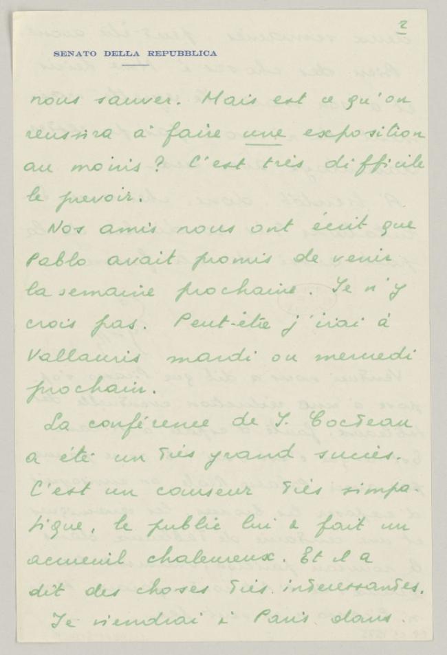 Carta de Eugenio Reale a Daniel-Henry Kahnweiler