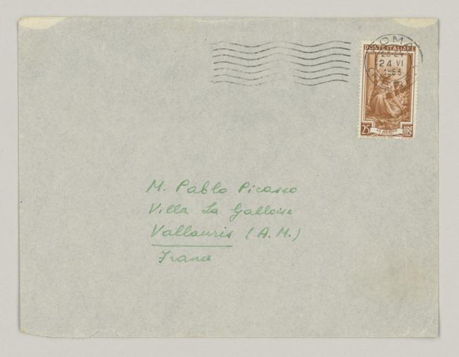 Carta de Eugenio Reale a Pablo Picasso del 24 de junio de 1953