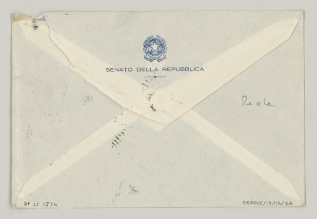 Carta de Eugenio Reale a Pablo Picasso del 7 de agosto de 1953