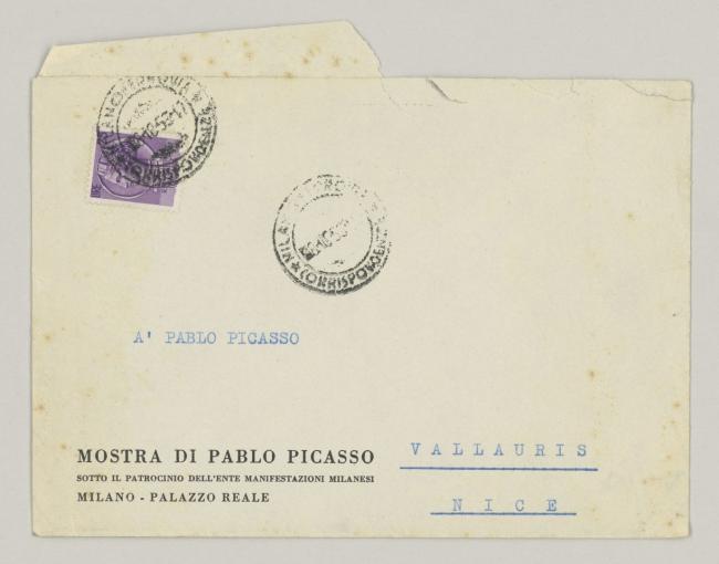 Carta de Paolo D'Ancona a Pablo Picasso