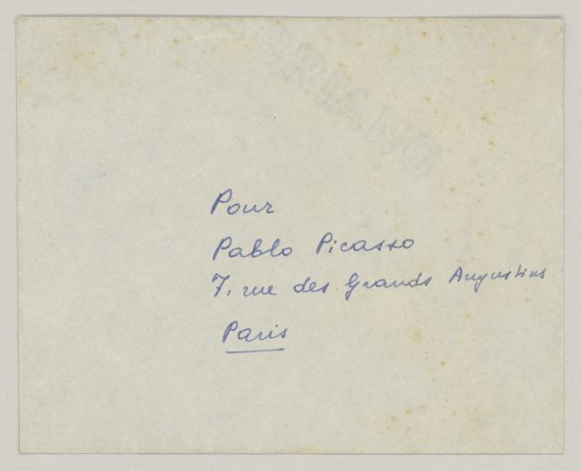 Carta de Eugenio Reale a Pablo Picasso del 26 de noviembre de 1956