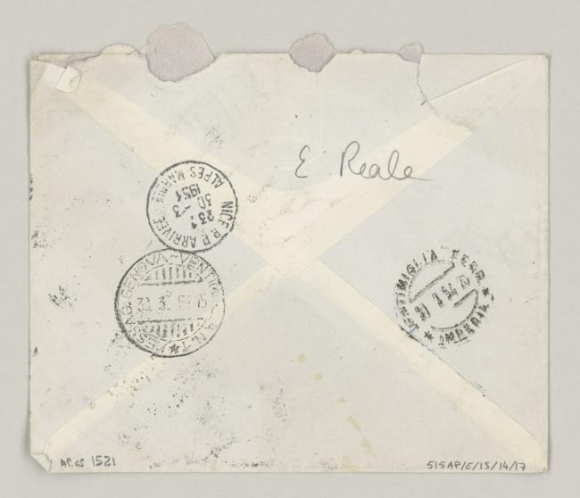 Carta de Eugenio Reale a Pablo Picasso del 29 de marzo de 1954