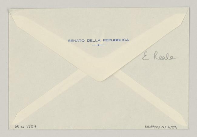 Carta de Eugenio Reale a Pablo Picasso del 24 de agosto de 1954