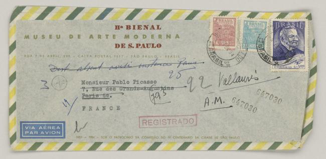 Carta de Francisco Matarazzo Sobrinho a Pablo Picasso del 4 de febrero de 1954