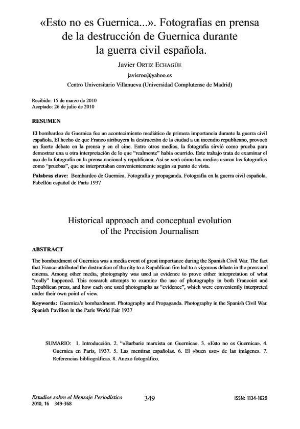 «This is not  Guernica…» Press photos from the destruction of Guernica during Spanish Civil War