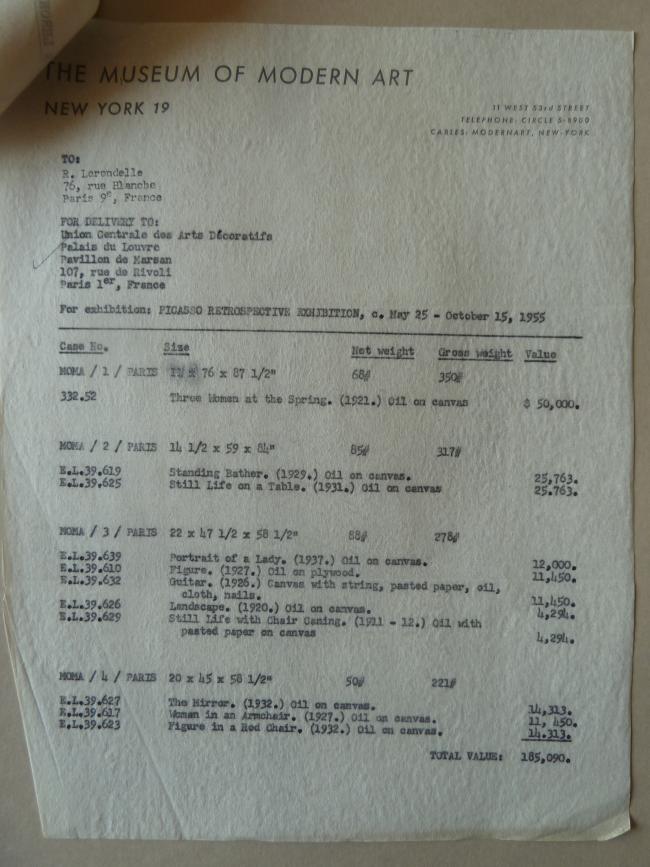 Carta de W.R.Keating & Company International a R. Lerondelle