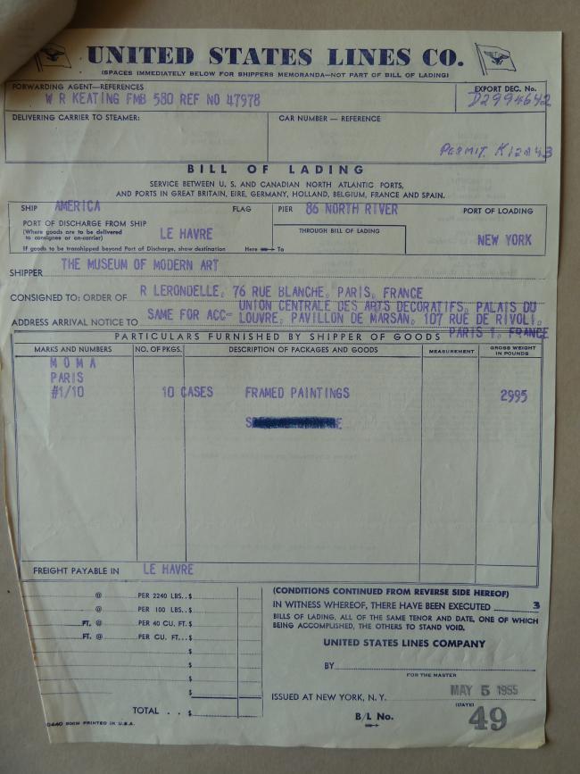 Carta de W.R.Keating & Company International a R. Lerondelle