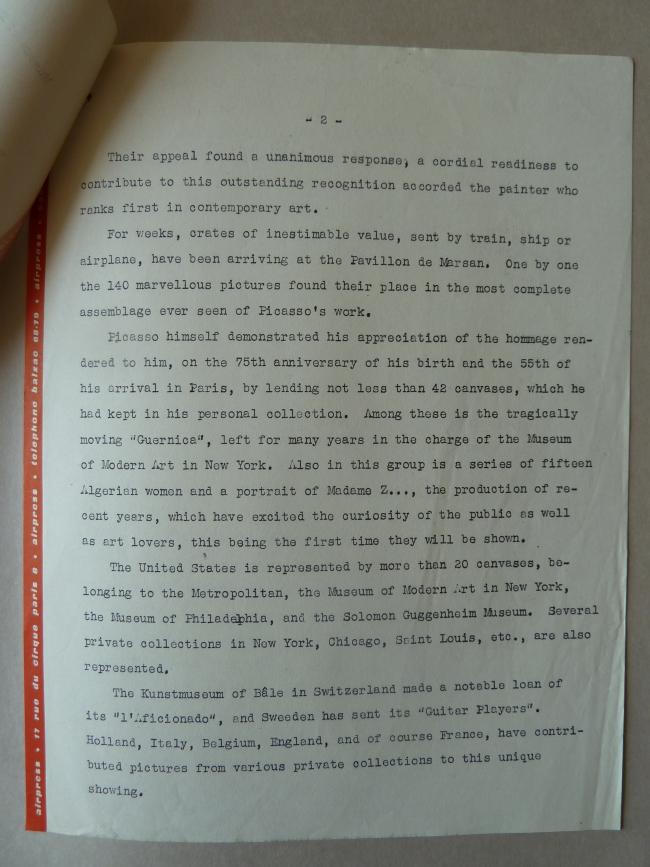 30 coleccionistas particulares y ocho museos nacionales europeos y estadounidenses contribuyen con cuadros a la primera retrospectiva de Picasso en París desde la guerra