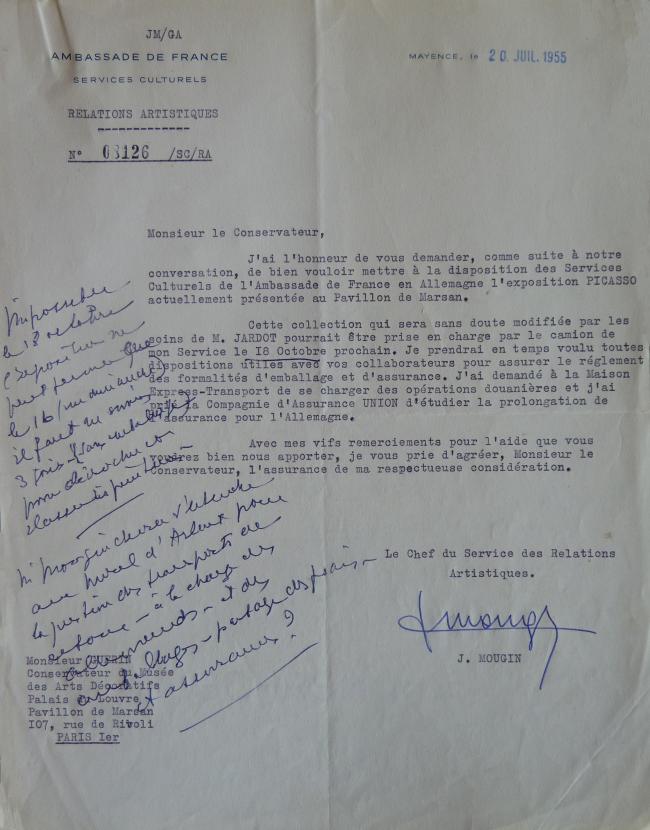EN Carta de J. Mougin a Jacques Guerin