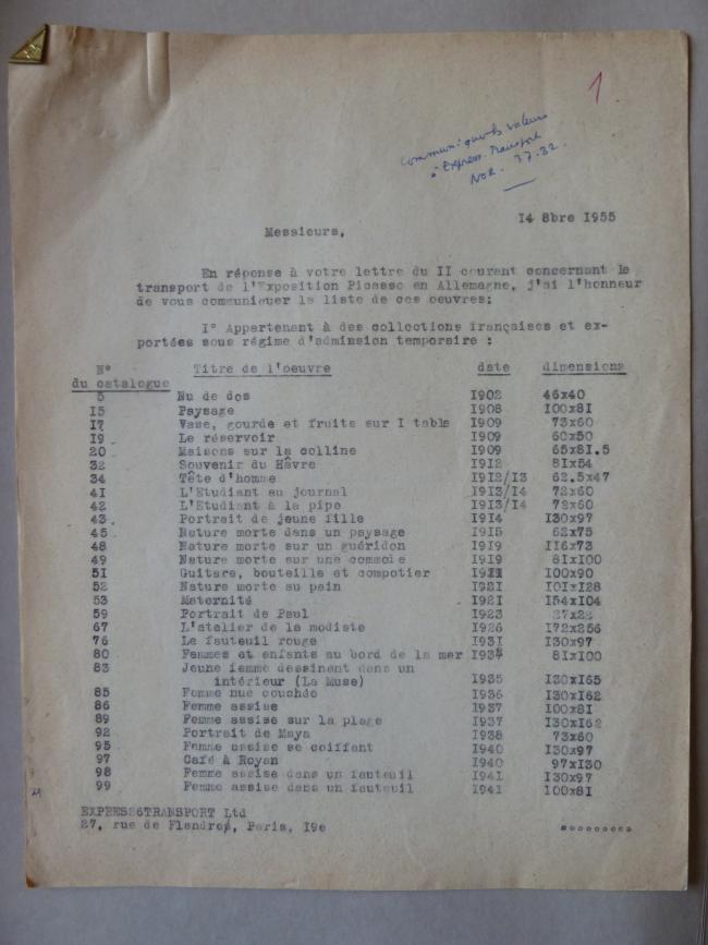 Carta de Jacques Guerin a Express Transport