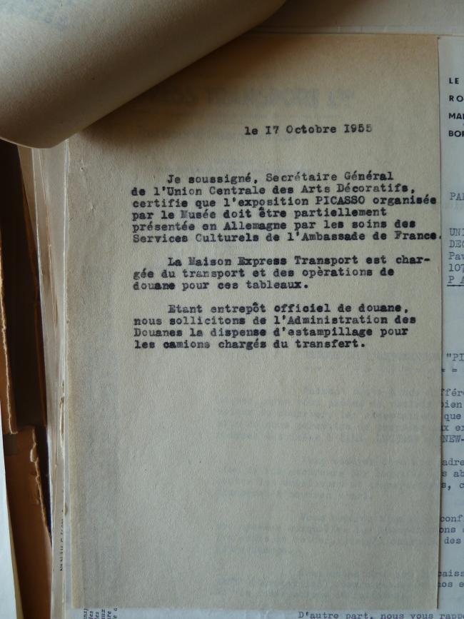 Nota del secretario general de la Union Centrale des Arts Décoratifs