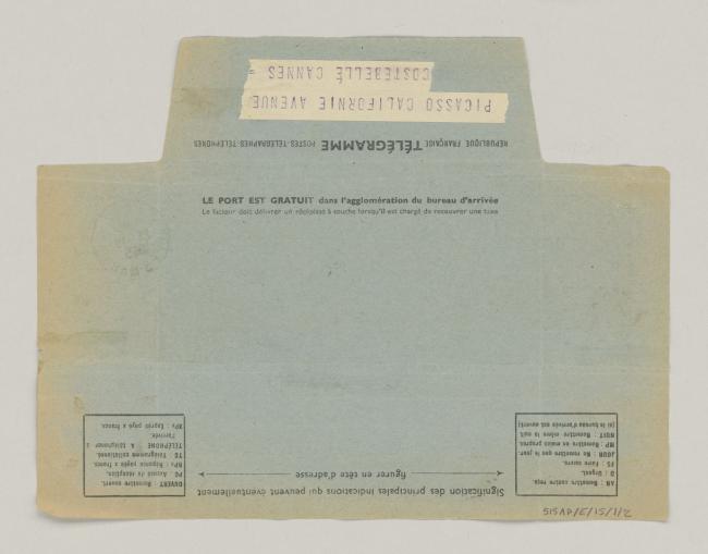 Telegrama a Pablo Picasso