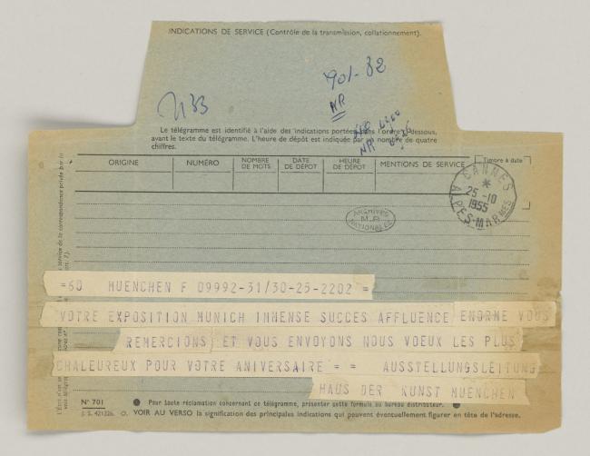 Telegrama a Pablo Picasso