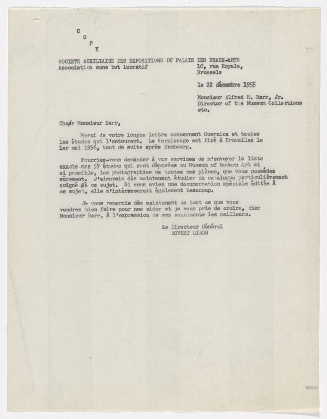 Carta de Robert Giron a Alfred H. Barr Jr.