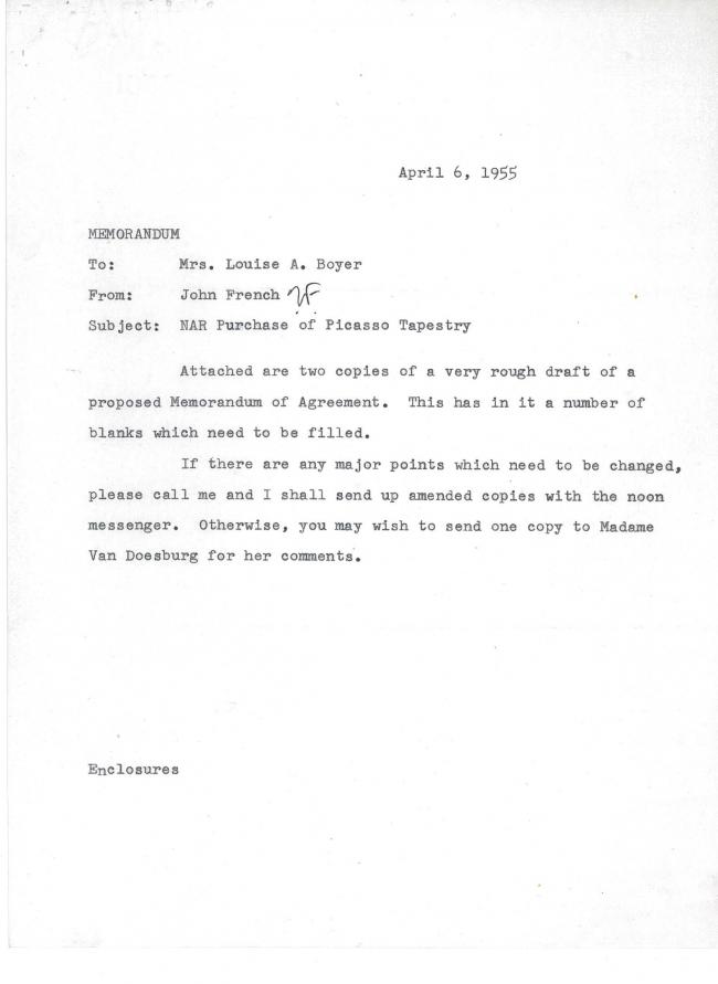 Carta de John French a Louise A. Boyer