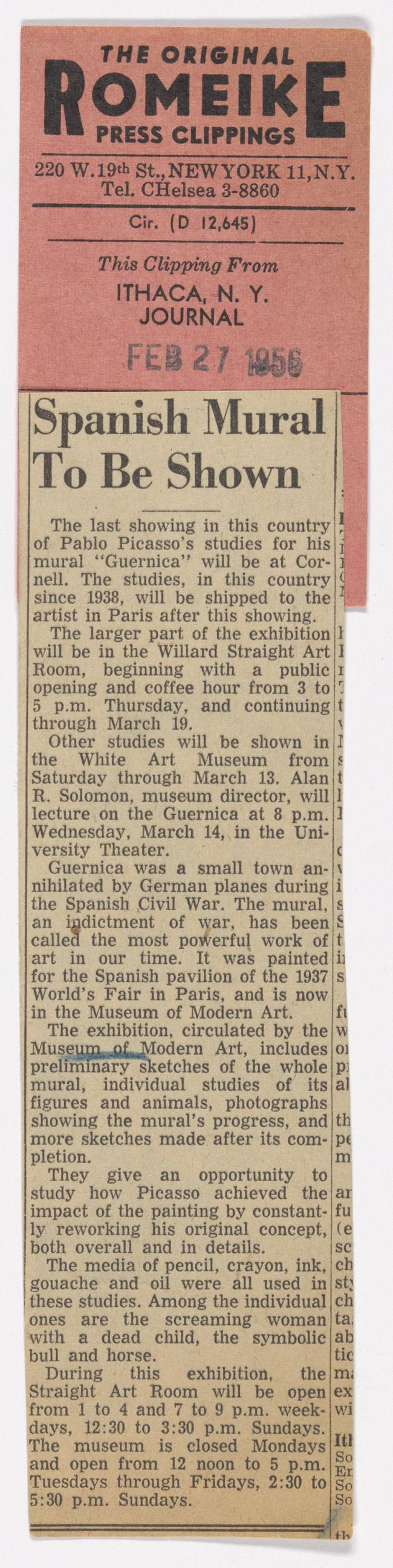 Spanish Mural to be Shown